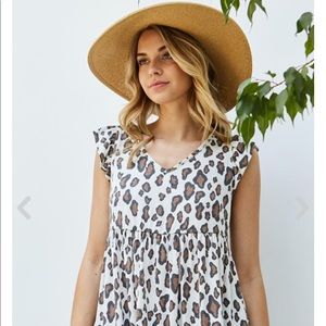 Animal Print Babydoll Top